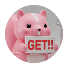 [LINEスタンプ] ピンクのリスカプセルトイ