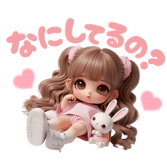 [LINEスタンプ] 毎日使える♡ピンクのツインテールちゃん♡