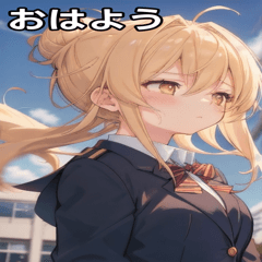 [LINEスタンプ] 金髪無造作ヘアの物思い