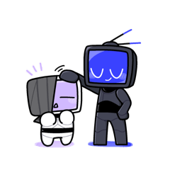 [LINEスタンプ] お手伝いYOUn（青紫）