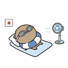 [LINEスタンプ] 夏のせいにして、生きてるくまのぽんこつ