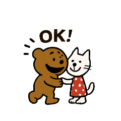 [LINEスタンプ] くまちゃんベストフレンドねこちゃん
