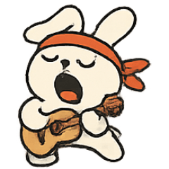 [LINEスタンプ] 草原ロックうさぎショー