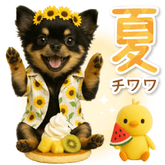 [LINEスタンプ] 癒しチワワの「夏」の毎日