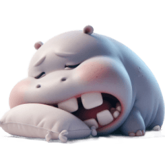 [LINEスタンプ] 歯出しカバ無言モード