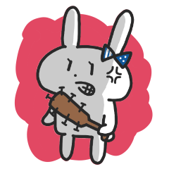 [LINEスタンプ] ぴょんこちゃんはちょっと野蛮人