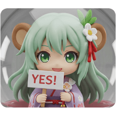 [LINEスタンプ] さる耳みなみちゃんカプセルトイ(四角型)