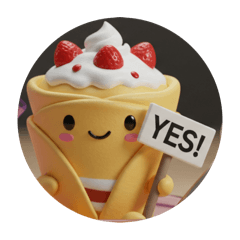 [LINEスタンプ] クレープカプセルトイ(丸型)