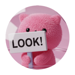 [LINEスタンプ] ピンクのもふもふカプセルトイ(丸型)