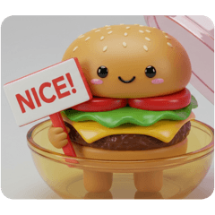 [LINEスタンプ] ハンバーガーカプセルトイ(四角型)