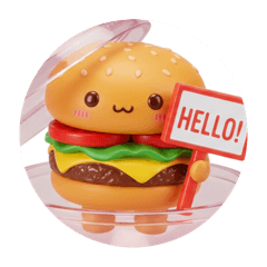 [LINEスタンプ] ハンバーガーカプセルトイ(丸型)