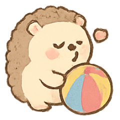 [LINEスタンプ] ハリネズミのビーチボール大騒ぎ