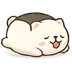 [LINEスタンプ] おにぎりにゃん登場