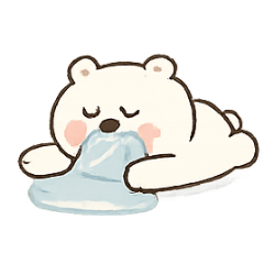 [LINEスタンプ] 暑がり白くまブーのあせあせ日記