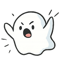 [LINEスタンプ] びびりゴーストQBOOのドタバタ日常