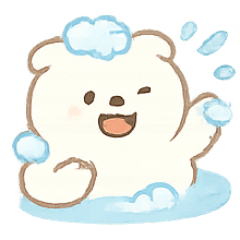 [LINEスタンプ] バブルくまボビのふろタイム