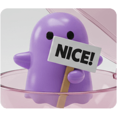 [LINEスタンプ] パープルおばけちゃんカプセルトイ(四角型)