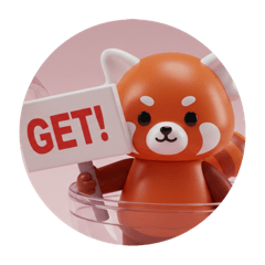 [LINEスタンプ] レッサーパンダカプセルトイ(丸型)
