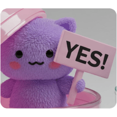 [LINEスタンプ] 紫のもふもふカプセルトイ(四角型)