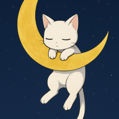 [LINEスタンプ] ムーンライトキャット：ふしぎな夜2