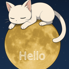 [LINEスタンプ] ムーンライトキャット：ふしぎな夜