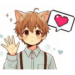 [LINEスタンプ] ゆるっと脱力系猫耳の男の子