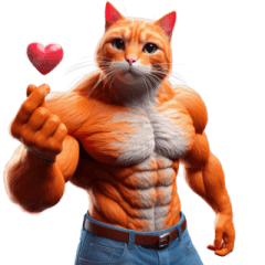 [LINEスタンプ] マッチョ猫は可愛いだけじゃない