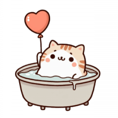 [LINEスタンプ] お風呂猫 愛してる