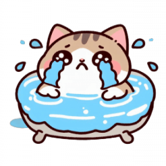 [LINEスタンプ] お風呂猫 泣きたいよ〜,