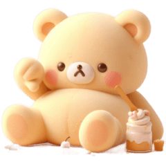 [LINEスタンプ] モフィーベア満腹でぐったり