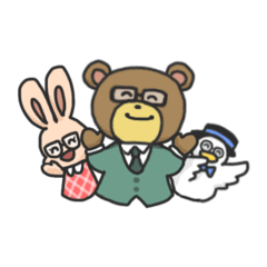 [LINEスタンプ] 真面目で可愛い！めがねのくまさんスタンプ