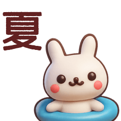 [LINEスタンプ] 【夏】3Dかわいいうさぎさんスタンプ
