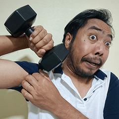 [LINEスタンプ] かわいい男2025とダンベル