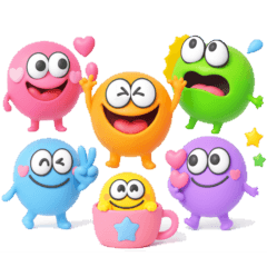 [LINEスタンプ] かわいい3Dモンスター♡敬語吹き出し