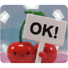 [LINEスタンプ] さくらんぼカプセルトイ(四角型) 