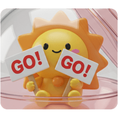 [LINEスタンプ] 太陽カプセルトイ(四角型) 