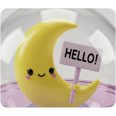 [LINEスタンプ] 三日月カプセルトイ(四角型) 