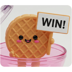 [LINEスタンプ] ワッフルコーンカプセルトイ(四角型) fetchpriority=high