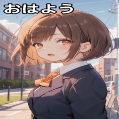 [LINEスタンプ] 茶髪ボブカットの好奇心