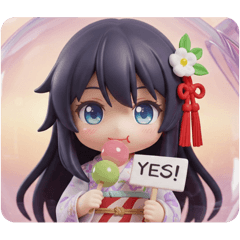 [LINEスタンプ] 串団子を食べている精霊みなみちゃん 