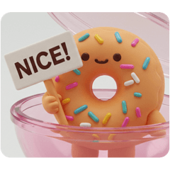 [LINEスタンプ] ドーナツカプセルトイ(四角型) 