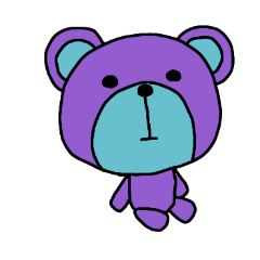 [LINEスタンプ] [アレンジ用]ユルいむらさきくまさん