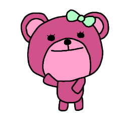 [LINEスタンプ] [アレンジ用]ユルいピンクのくまちゃん
