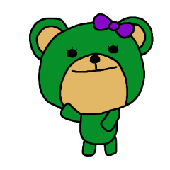 [LINEスタンプ] [アレンジ用]ユルいみどりくまちゃん