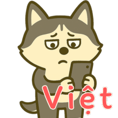 [LINEスタンプ] ハスキーの無気力日常 (ベトナム) Ver5