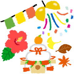 [LINEスタンプ] 写真用おしゃれに盛れるイラスト季節編