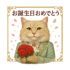 [LINEスタンプ] 貴族猫(お祝い用)