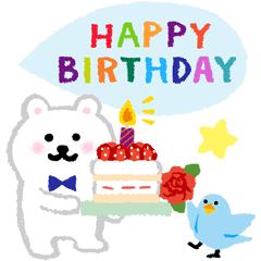 [LINEスタンプ] おめでとうセット・パンダ熊鳥