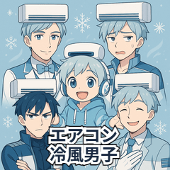 [LINEスタンプ] エアコン冷風男子スタンプパック