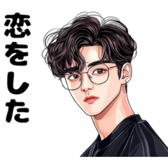 [LINEスタンプ] 韓国中央分けイケメン